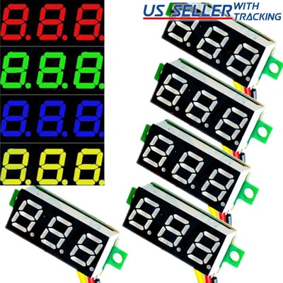 5pcs Ultra-small 0-100V DC 3-Wire Voltmeter LED Volt Meter Voltage Tester