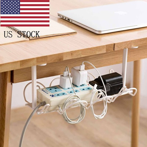 Under Desk Cable Management Tray Wire Cord Power Strip Adapter