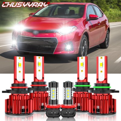 For Toyota Corolla 2009-2013 Combo 6x LED Front Headlight + Fog Lights Bulbs