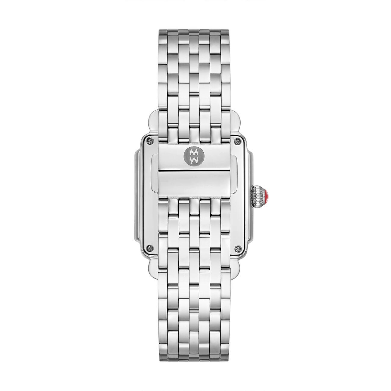 Pre-owned Michele Deco Madison Diamod Silver Diamond Dial Stainless Steel Mww06t000163