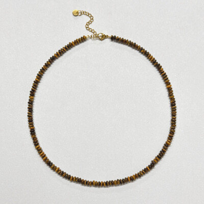 2x4mm Natural Yellow Tiger Eye Abakus Rondelle Beads Gemstone Necklace 16-28in