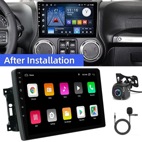 Car Radio Head Unit Carplay For Jeep Wrangler 2007-2016 FM Stereo GPS Backup Cam