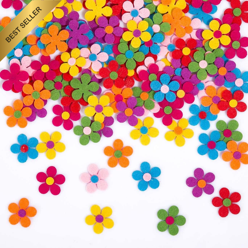 200 Pcs Felt Flowers Fabric Flower Embellishments for DIY Crafts Sewing Handcraf