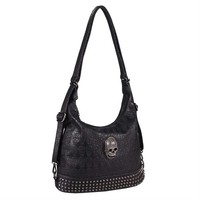 DAMEN TOTENKOPF TASCHE Rucksack Schultertasche Skull Shopper Gothic Bag Schädel