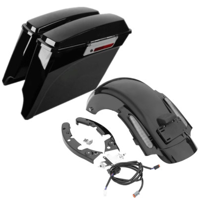5'' Stretched Extended Saddlebags & Rear Fender For Harley Touring CVO 2009-2013