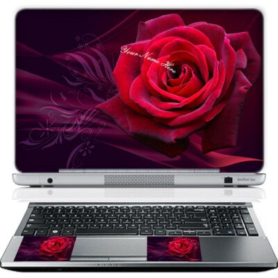 17 Inch Laptop Skin Sticker Cover Art Decal & Wrist Pad Customize Your text