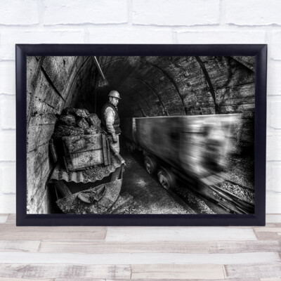 Coal Mine Worker Work Working Miner Tracks Wall Art Print