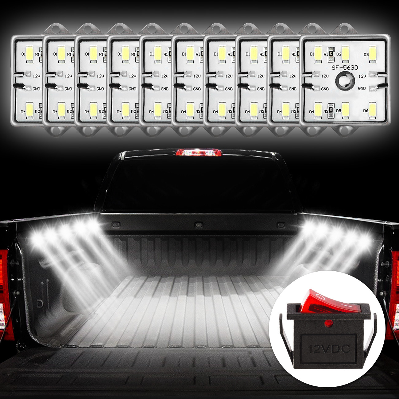 Details About 60 Led 12v Cargo Camper Rv Interior Light Trailer Boat Lamp Ceiling For Car Van