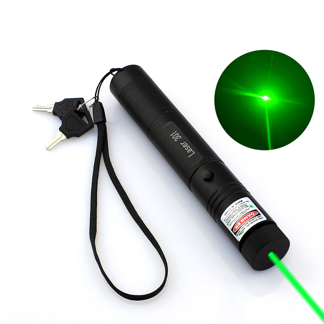 3x 532nm 301 Green Laser Pointer Lazer Pen High Power Visible Beam Light+3x18650