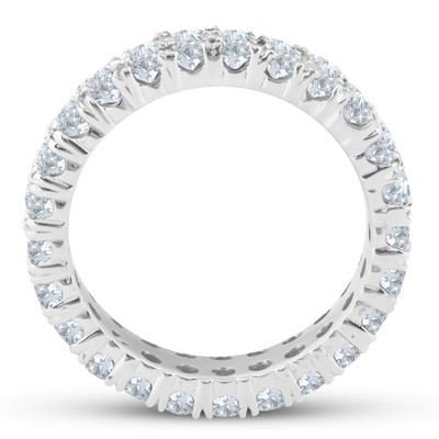 3 1/2 ct Diamond Double Row Eternity Ring Womens Wedding Band 14k White Gold