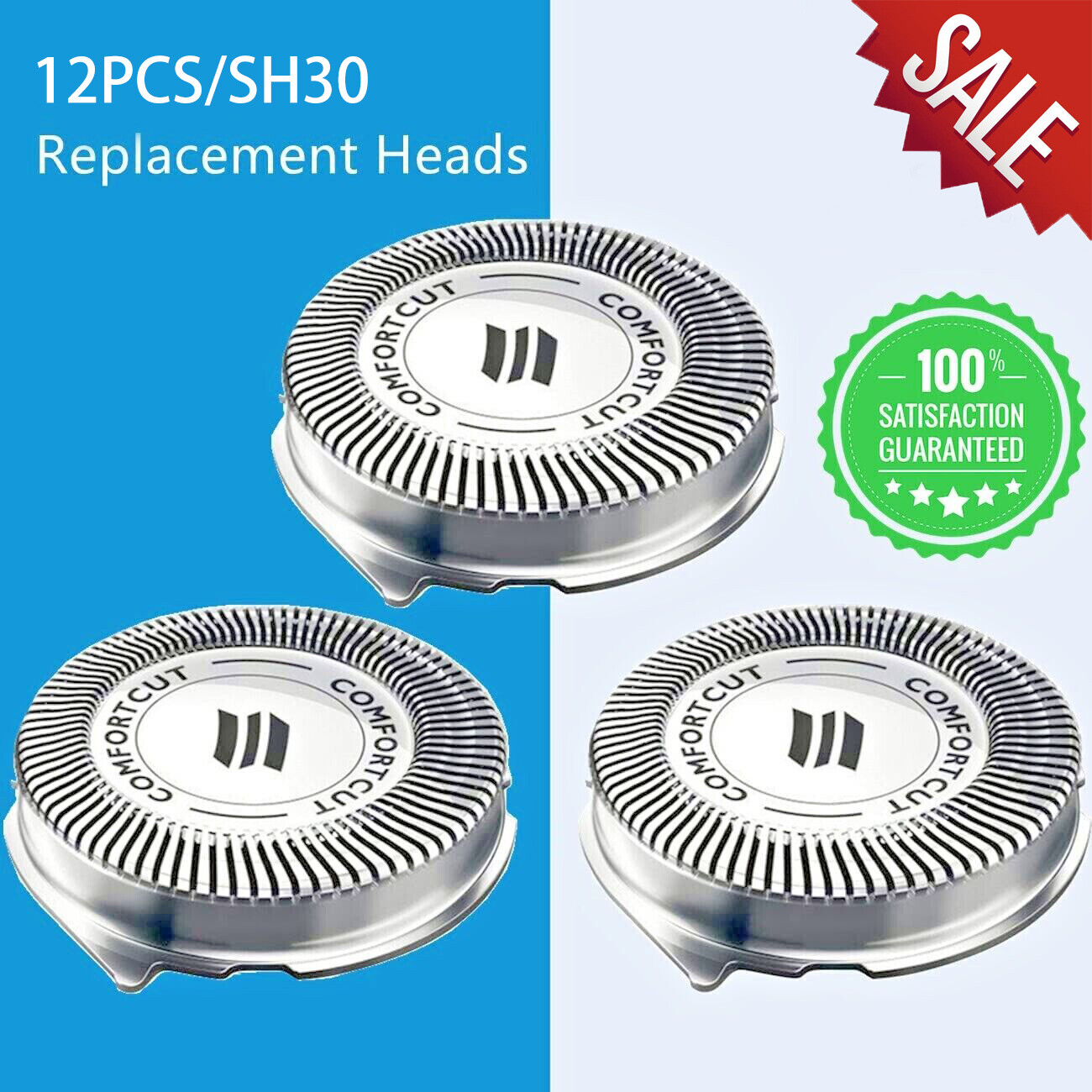 12 Pack SH30 Replacement Heads For Philips Norelco Series 3000/2000/1000 Shaver