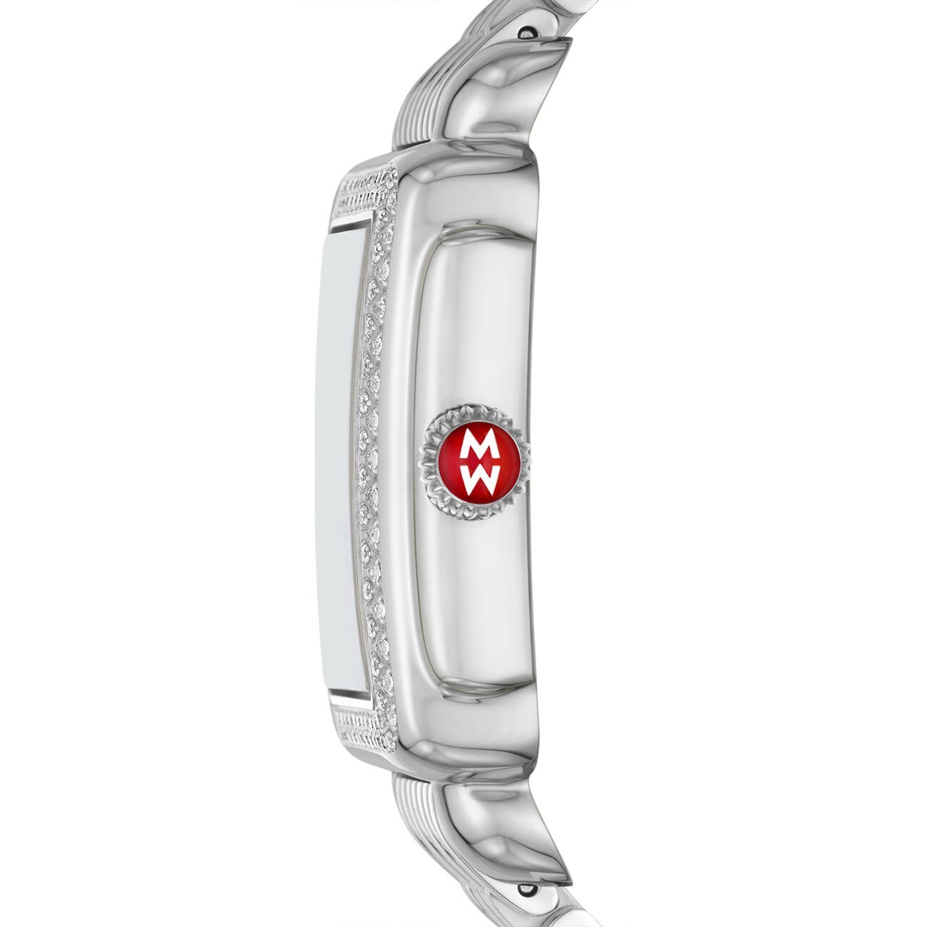 Pre-owned Michele Deco Madison Diamod Silver Diamond Dial Stainless Steel Mww06t000163