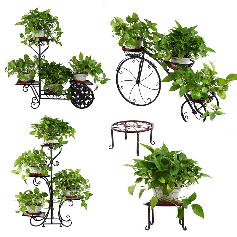 Metall Blumenständer Pflanzenständer Pflanzentreppe Regal Fahrradform Vintage
