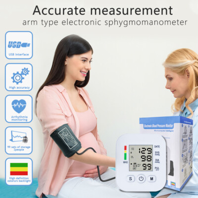 Automatic Arm Blood Pressure Monitor Digital BP Cuff Machine Upper Voice Tester 