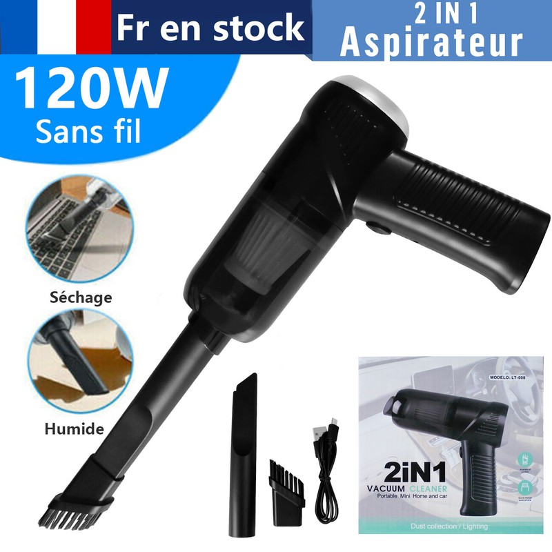 Aspirateur Ã  Main Sans Fil 120w Petit Mini Portable Voiture Auto Maison Sans Fil