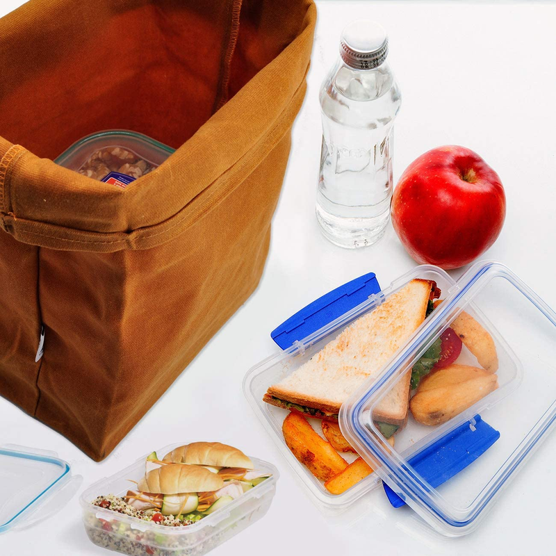 Waxed Canvas Lunch Bags Brown Paper Bag Styled - Classic Updated - Reusable and
