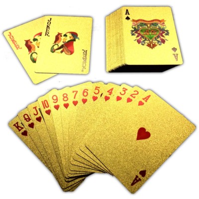 Spielkarten Deck vergoldet Poker Skat Goldkarten Pokerkarten Gold Karten Plastik