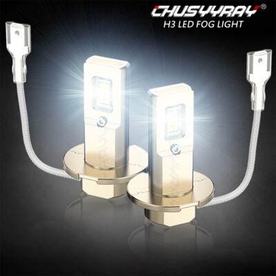 H3 LED Fog Light Bulb Conversion Kit Super Bright White DRL Lamp 6000K