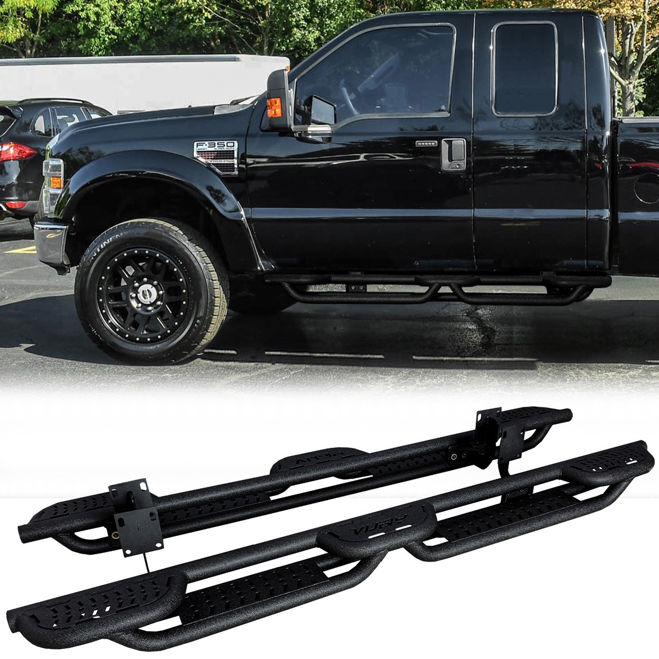 Vijay For 1999-2016 Ford F250/F350 Super Cab Running Boar & Step