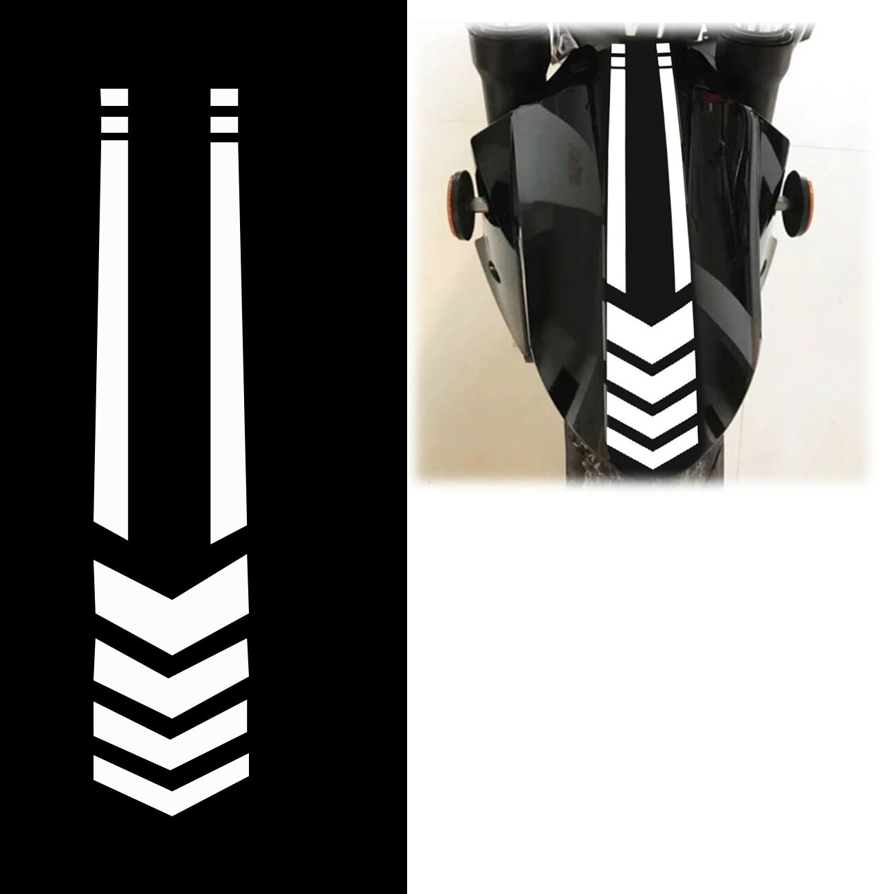 Motorcycle fender White Arrow stickers Motocross Decoration