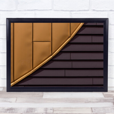 Shadows And Strokes Groningen Wall Facade Abstract Gold Golden Art Print