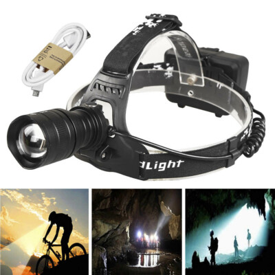 990000LM XHP90 XHP70 LED Headlamp Zoom USB Rechargeable Headlight Lamp Emergency