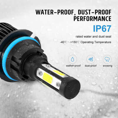 4 Sides HB1 9004 LED Headlight Bulbs Dual Beam 3600000LM 6000K Super Bright Kit