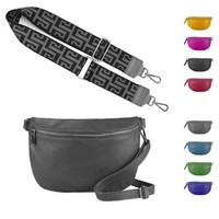 DAMEN SET echt LEDER TASCHE GÜRTEL BAUCH Umhängetasche BRUST CROSS OVER BODY BAG
