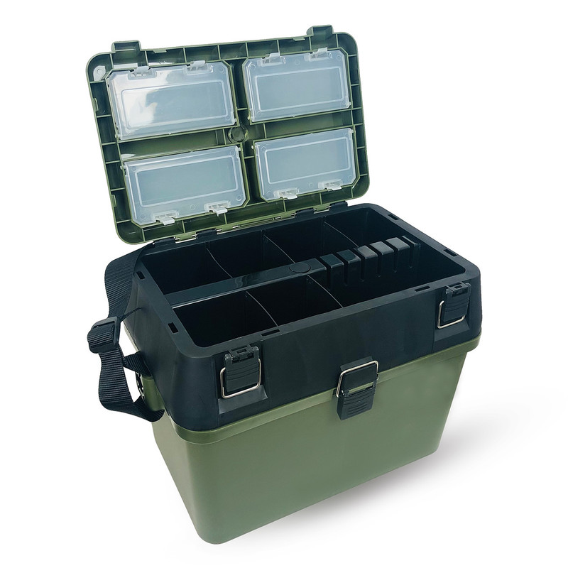 Sitzkiepe GerÃ¤Tebox Angelkoffer Angelkiste Angelkasten 39,5 X 24,5 X 38cm GrÃ¼N 