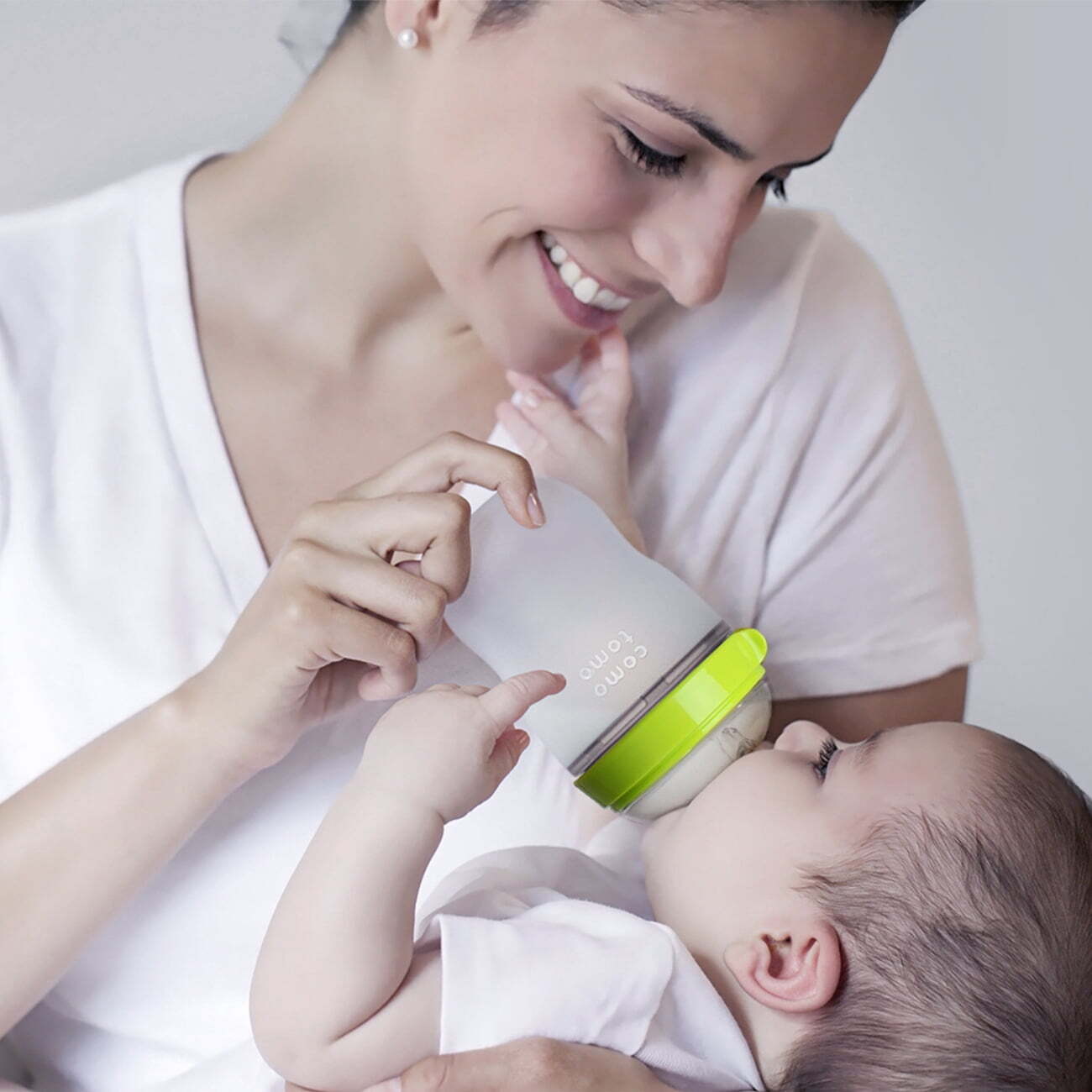 Comotomo Baby Bottle, Green, 8oz (2 Count)