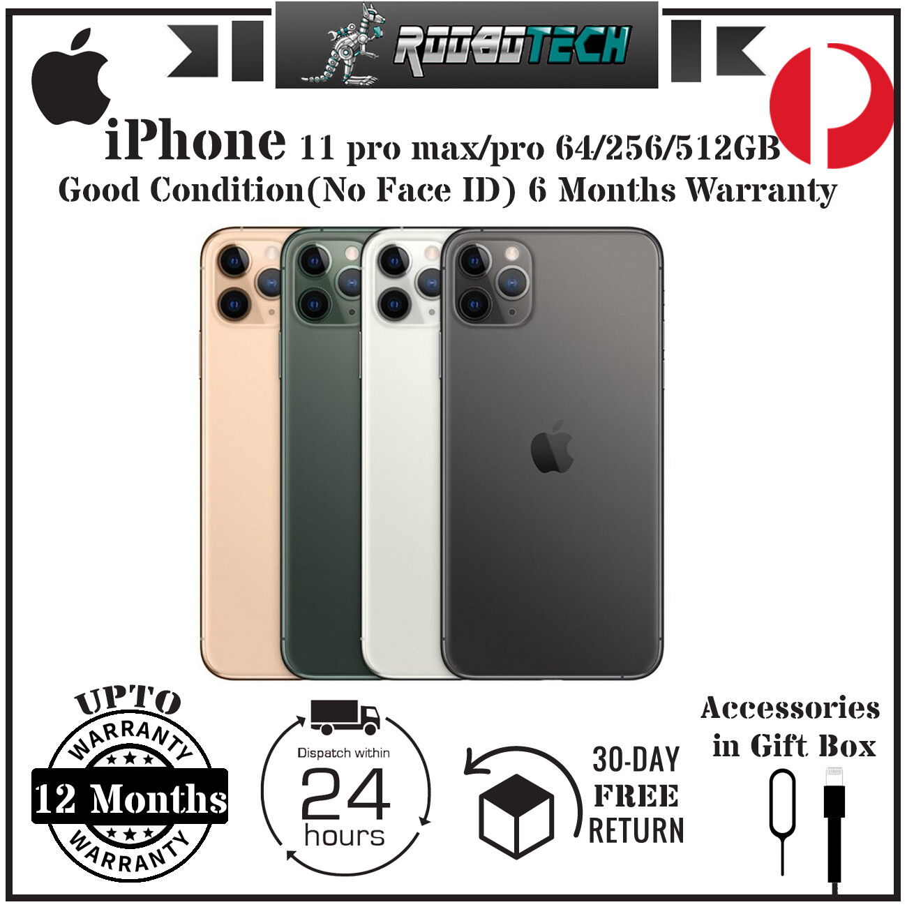Apple iPhone 11 Pro/Pro Max 64/256/512GB (No face ID