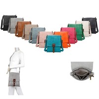 DAMEN TASCHE Crossbody Messenger Umhängetasche Schultertasche Leder Optik