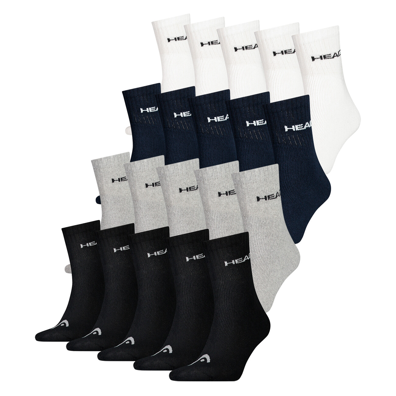 HEAD Unisex Short Crew Sportsocken 35-38 39-42 43-46 Männer Uni Baumwolle Socken