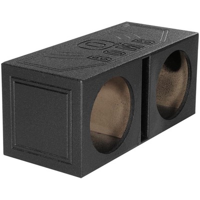 DUAL 12'' SLOT-PORTED SUBWOOFER ENCLOSURE CAR SPEAKER BOX w/ DURABLE BED LINER