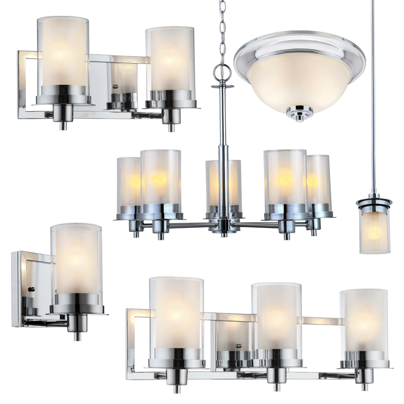 Avalon Polished Chrome Bathroom Vanity Ceiling Lights Chandelier Lighting