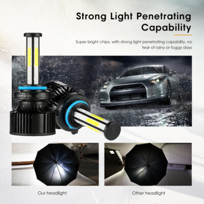 2025 6-sides 9005 9006 Combo LED Headlight High Low Beam Bulbs 6500K 2500000LM