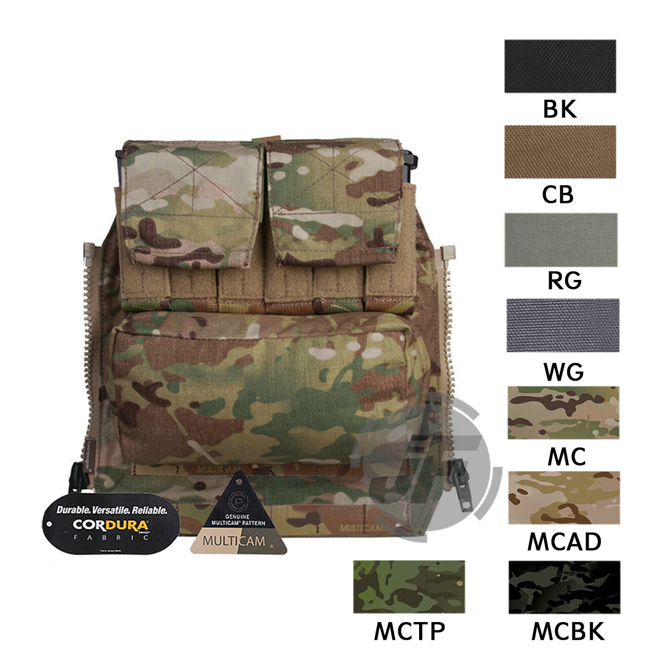 【お気に入り】 Back Carrier Plate Panel Zip-on Pack Emerson Zipper for Pack 個人装備