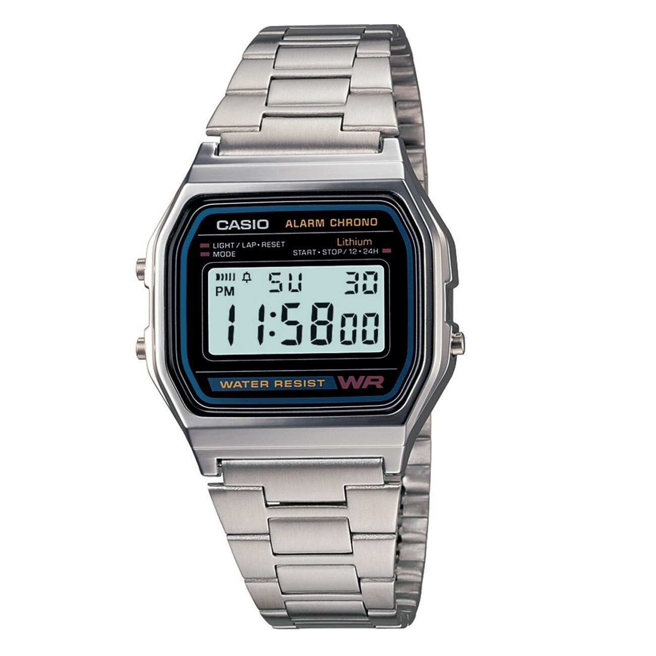 CASIO A158WA-,Uhr,Silber,Illuminator,digital retro vintage,Casio Collection
