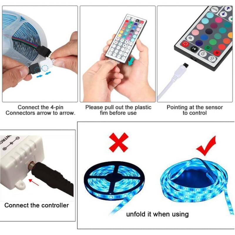 5050 LED Stripe Streifen RGB Leiste COB Lichtband Wasserdicht Lichterkette 1-30m