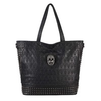 DAMEN TOTENKOPF TASCHE Schädel Shopper Skulls Schultertasche Handtasche Gothic