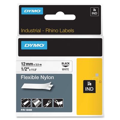 DYMO 18488 RhinoPro Flexible Tape 1/2'' Blk/Wht - Authorized Dymo Dealer