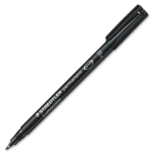 Staedtler's Fiber Tip Pen, Permanent, Fine Point, 10/Box, Bl