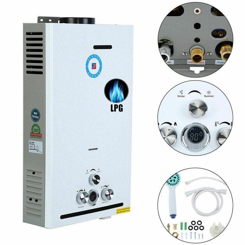 Propangas LPG/NG Warmwasserbereiter Durchlauferhitzer Camping Dusche Tragbar