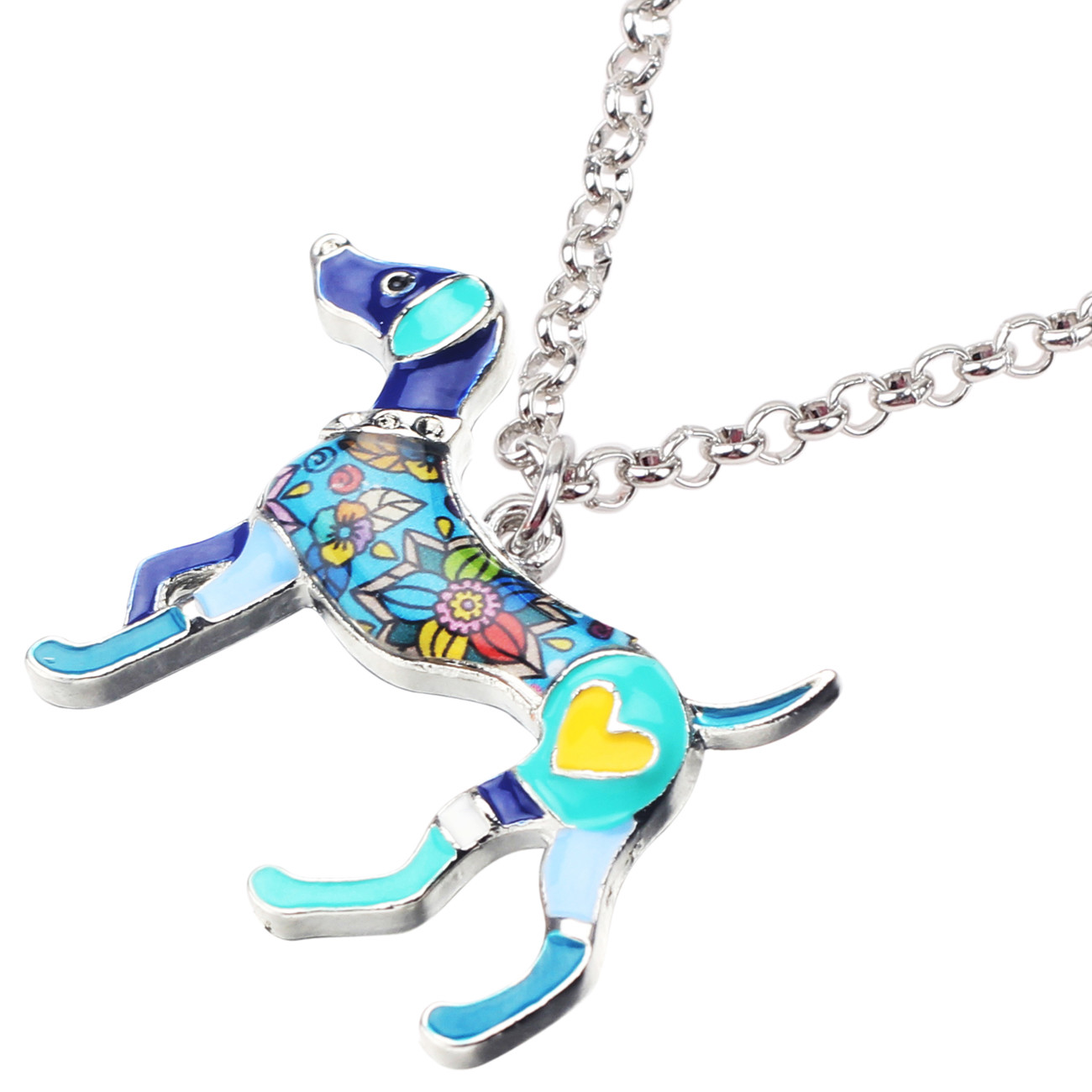 Enamel Alloy Elegant Whippet Dog Necklace Chain Fashion Jewelry For Women Gifts