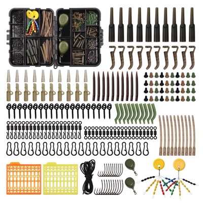 Carp Fishing Tackle Box 217pcs Carp Fishing Equipment with Sinker Weights Car...