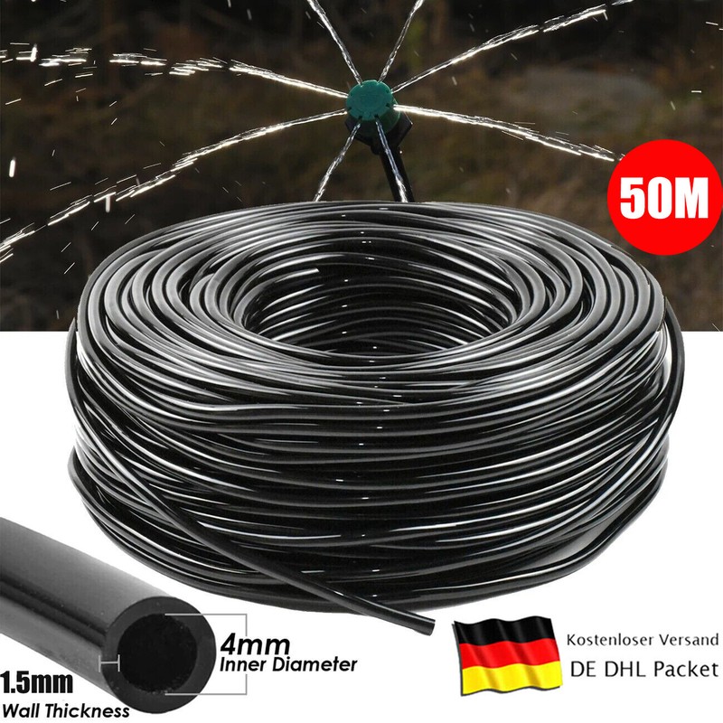 50m Micro Schlauch 4/7 mm Bewässerungsschlauch Micro Tropfbewässerung MICRO DRIP