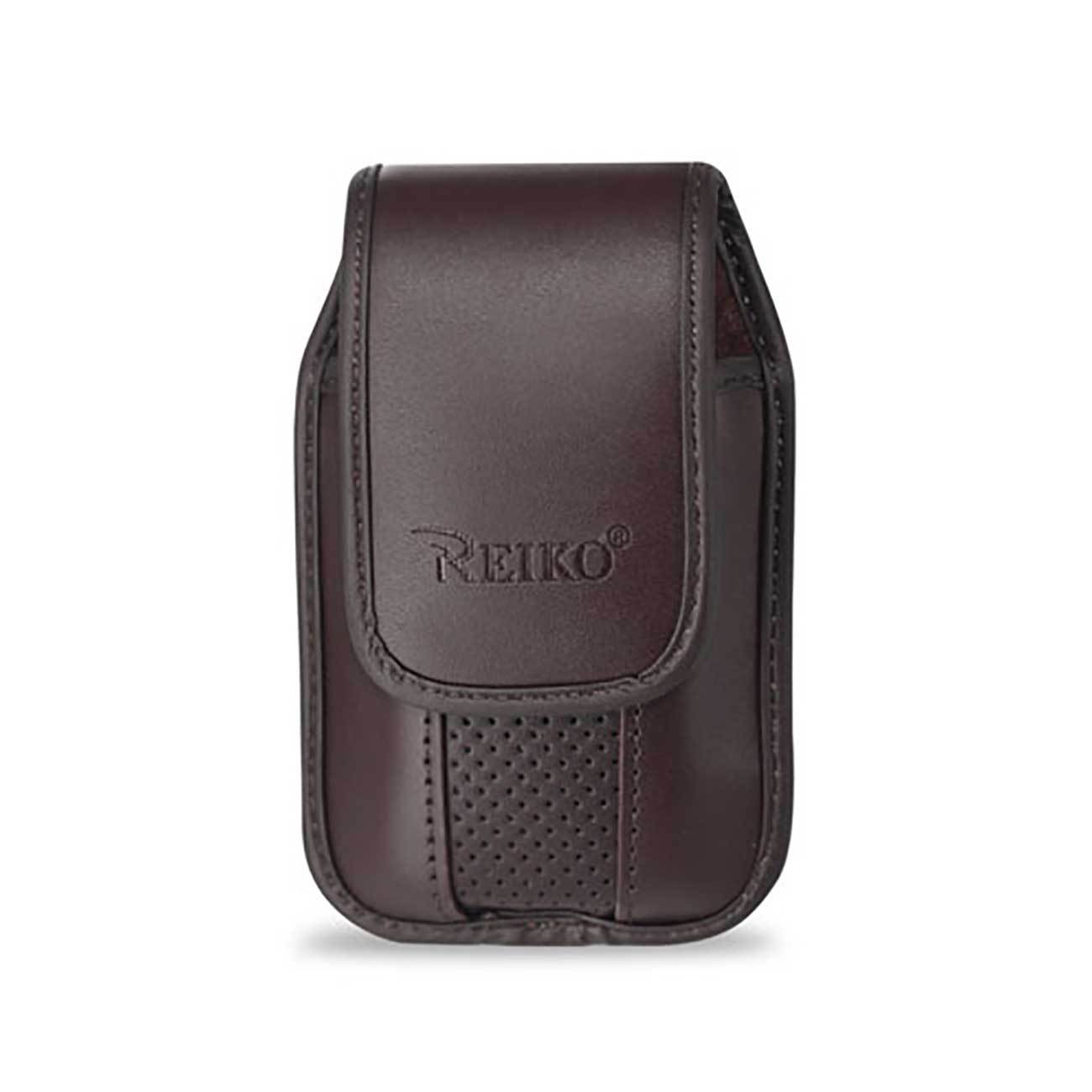 UPC 728662018903 product image for Brown Leather Case Vertical With Pinch Clip Fits Alcatel Go Flip Phone | upcitemdb.com