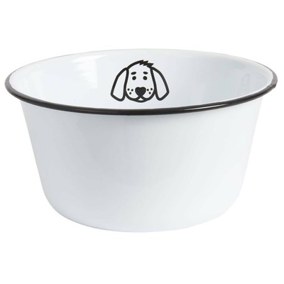 Futternapf Hundefutterschale Fressnapf 2,5l weiß Emaille H11cm Ø 22cm Ib Laursen
