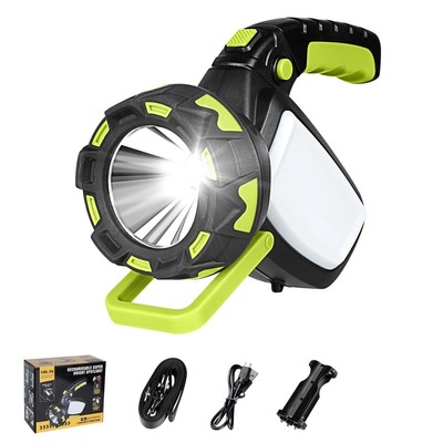 1/2 Pack Super Bright LED Spotlight Portable Rechargeable Searchlight Flashlight