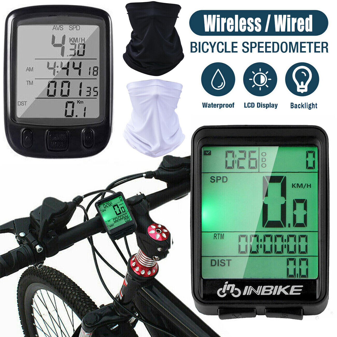 Computer Wireless/wired Road Speedometer Lcd Odometer Waterproof